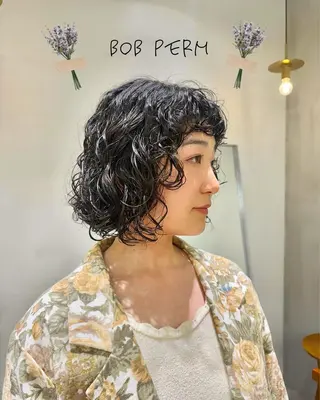 ミディアム パーマ ブリーチパーマ 🎀Rumiのヘアスタイル