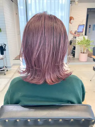 セミロング カラー la fith hinaのヘアスタイル