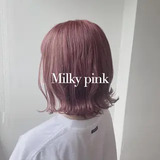 ミディアム カラー 𓏸レイヤー髪質改善 透けカラーカノン🫧のヘアスタイル
