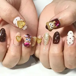 ネイル 渋谷／チップ長さ出し 👑アプレgel-xのネイルデザイン