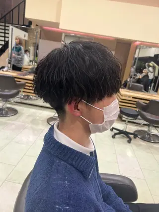 パーマ メンズ 波巻き/シャドウ/ レイヤー/ボブ航太のヘアスタイル