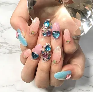 ネイル 渋谷／チップ長さ出し 👑アプレgel-xのネイルデザイン