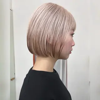 ショート カラー ムード造るハイトーン ケアブリーチ/ユウキのヘアスタイル
