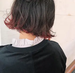 ショート カラー 酸性縮毛矯正🧴韓国 レイヤー/髪質改善のヘアスタイル