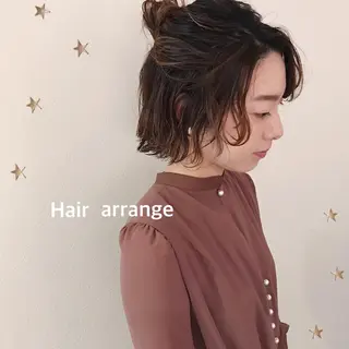 ミディアム ヘアアレンジ 市川 千夏のヘアスタイル