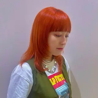 ミディアム 横浜カラー/ブリーチ 💭SAKI💫のヘアスタイル