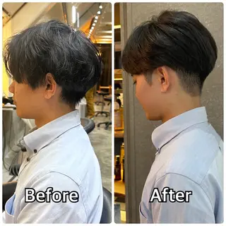 ショート カラー メンズ メンズ💈毛流れパー マ✨メンズカット吉田のヘアスタイル