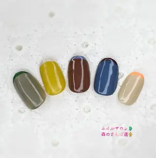 ネイル ショートネイル 森のさんぽ道のネイルデザイン