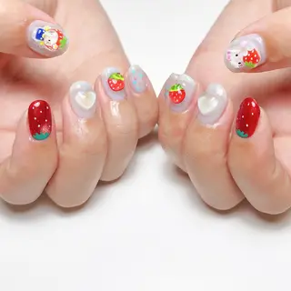 ネイル いちごパフェ ゆいのネイルデザイン