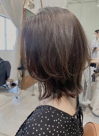 ミディアム カラー 似合わせレイヤー 阿波座/ふじむらのヘアスタイル