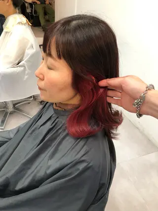 ミディアム カラー 🩵レイヤー✖︎ 髪質改善🩵リョウヤのヘアスタイル