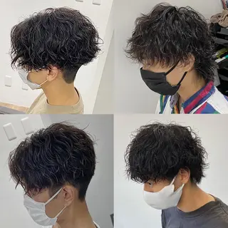 ショート パーマ メンズ 原田 涼矢のヘアスタイル
