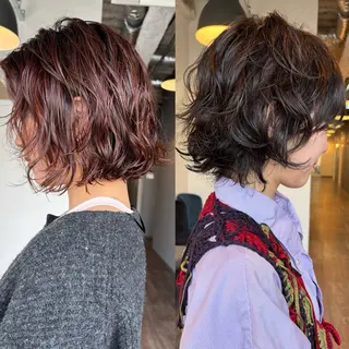 ショート カラー パーマ 似合わせカラーパーマ 🌿kitin米川のヘアスタイル
