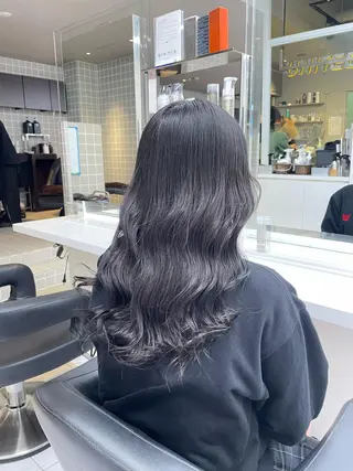 ミディアム カラー パーマ ヘアアレンジ メンズ キッズ ネイル マツエク・マツパ アイブロウ 🦋縮毛/韓国レイヤ ー/透明感カラー🦋のヘアスタイル