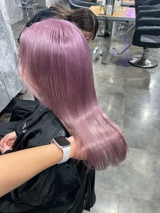 セミロング カラー ハイトーン 横浜💞ミオのヘアスタイル