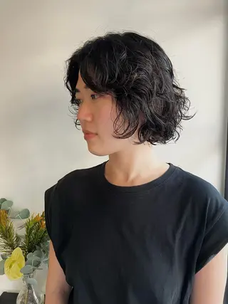 ショート パーマ 川間 将彦のヘアスタイル