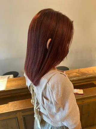 ミディアム カラー 透明感カラー✂︎ /縮毛矯正/YUKAのヘアスタイル