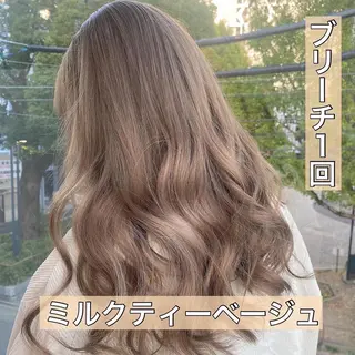 セミロング カラー 鈴木/ボブ/ ベージュ/ピンクのヘアスタイル