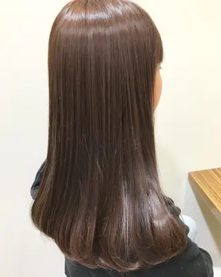ロング カラー パーマ 🍋透け感カラー🍃 オリーブ🍐Kahoのヘアスタイル