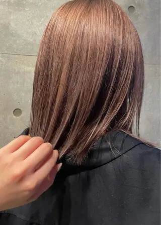 ミディアム カラー やまさきえりこ ニュアンスパーマのヘアスタイル