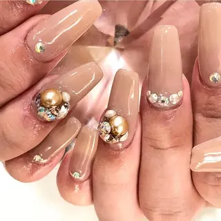 ネイル 渋谷／チップ長さ出し 👑アプレgel-xのネイルデザイン