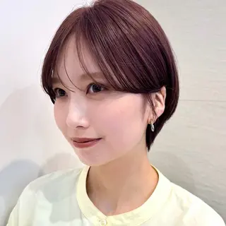 ショート カラー 顔まわり🥨レイヤー /透明感/水口舞奈のヘアスタイル