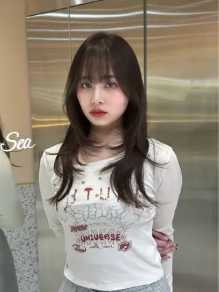 ロング カラー 韓国風レイヤー特化 美容師/リョウヤのヘアスタイル
