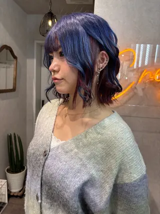 ミディアム カラー ヘアアレンジ color.nail 🫧ionaのネイルデザイン