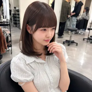 ミディアム カラー 🎀レイヤー×透明感 ×髪質改善🎀米田のヘアスタイル