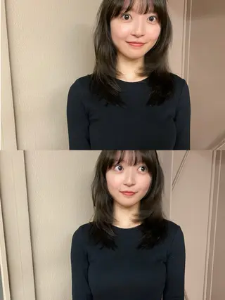 ミディアム ナツオ/ レイヤーカットのヘアスタイル
