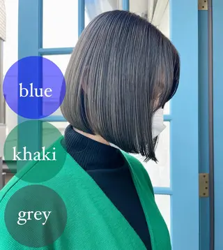 ミディアム カラー 顔周りカット 【オノザワリョウ】のヘアスタイル