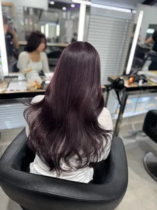 セミロング カラー ヘアアレンジ 🤍淡色ピンク&ラベ ンダーYUKI🤍のヘアスタイル