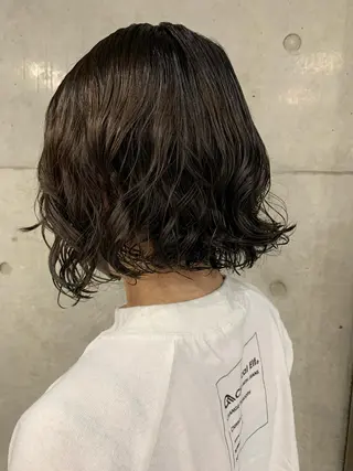 ミディアム パーマ ボブパーマコテ巻き風 パーマNo1深江秀平のヘアスタイル
