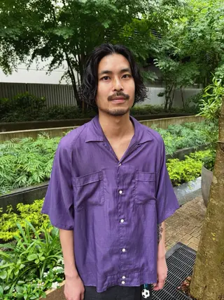 ミディアム パーマ メンズ 難波 晃助のヘアスタイル