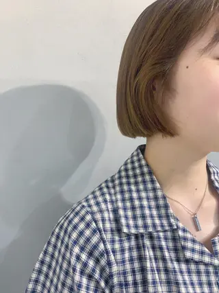 ショート カラー ボブパーマコテ巻き風 パーマNo1深江秀平のヘアスタイル