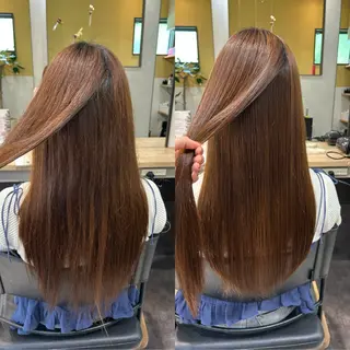 ロング パーマ hub hair レイヤー/透明感のヘアスタイル