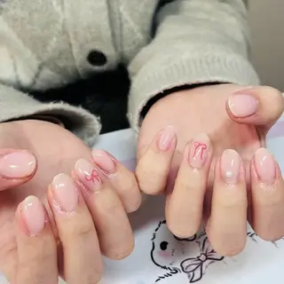 ネイル ネイル💕& まつ毛パーマのネイルデザイン