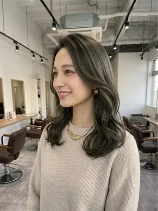 セミロング カラー ブリーチ無し Wカラー/木村神心のヘアスタイル
