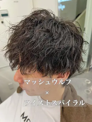 ミディアム パーマ メンズ 垢抜け・メンズパーマ 津山祐紀のヘアスタイル