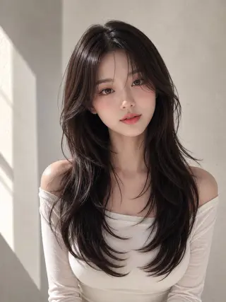 セミロング カラー ヘアアレンジ 🌫️大人韓国ヘア 🌫️naoyaのヘアスタイル