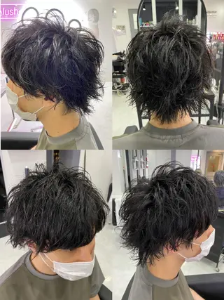 ショート カラー パーマ ヘアアレンジ メンズ 🔥メンズパーマ 特化 渡辺一翔のヘアスタイル