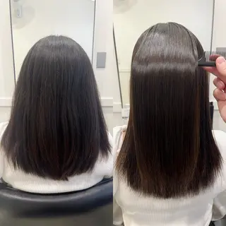 セミロング 縮毛矯正/髪質改善 カラー/レイヤーのヘアスタイル
