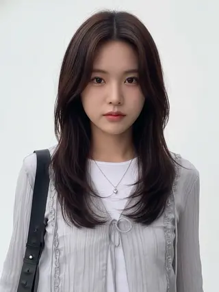 セミロング 韓国レイヤーカット 🫧大阪梅田レイヤーのヘアスタイル