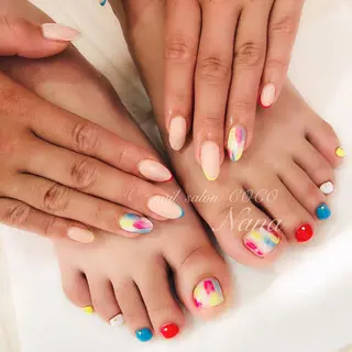 セミロング カラー パーマ ヘアアレンジ メンズ キッズ ネイル マツエク・マツパ nail Berunaのネイルデザイン