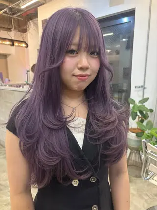 セミロング ness／rina ／透明感カラーのヘアスタイル