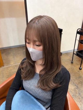 セミロング カラー 小川 舜人のヘアスタイル