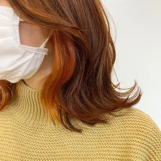 セミロング カラー ヘアアレンジ MOE /Zina横浜2ndのヘアスタイル