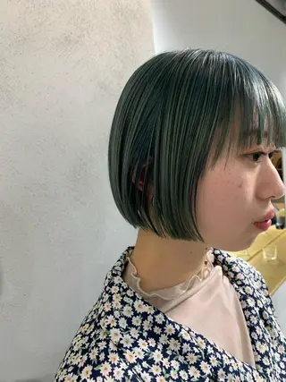 カラー ボブパーマコテ巻き風 パーマNo1深江秀平のヘアスタイル