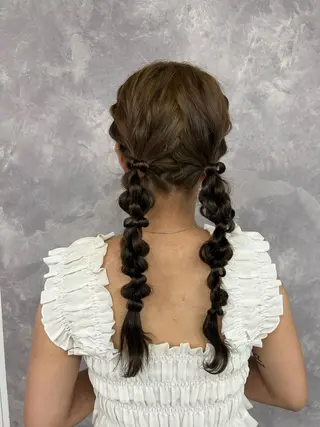 ヘアアレンジ 暖色カラー🪷 オタク美容師🎶のヘアスタイル