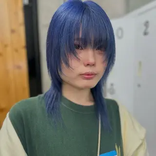ミディアム カラー Acchon/心斎橋 💚ダブルカラーのヘアスタイル